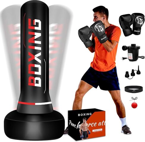 Freestanding Punching Bag for Adults,70" Heavy Duty Boxing Bag with Stand, Kickboxing and MMA Muay Thai Training Equipment for Men and Women Beginners in Kuwait