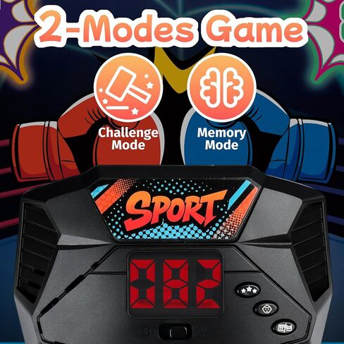 Kids Inflatable Punching Bag with Electronic Score Counter Music Lights 4 Game Modes, Complete Boxing Set with Gloves Air Pump, Indoor Outdoor Martial Arts Toy Gift for Boys Girls 4-12 in Kuwait