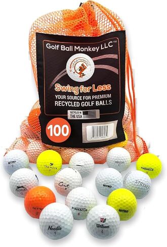 Golf Ball Monkey Store Line Assorted Used Golf Balls Bulk Cheap Mix with Mesh Bag – Value Line Series Bulk Golf Balls Recycled Mixed Brands Golf Balls Used in Kuwait