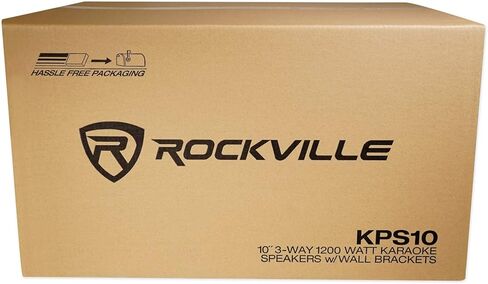 Rockville KPS10 1200W 3-Way 10" Karaoke Speakers, 8 Ohm, MDF Enclosure, Wall Brackets, PTC Protection, for Karaoke and Home Audio, 2-Piece in Kuwait