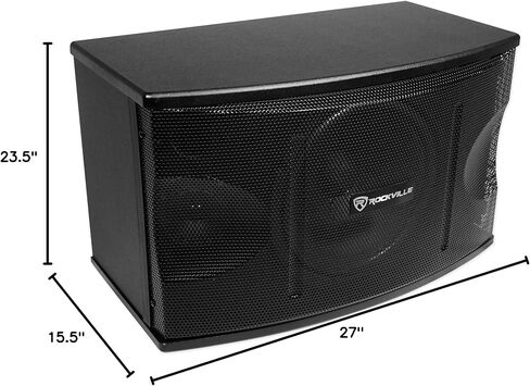 Rockville KPS10 1200W 3-Way 10" Karaoke Speakers, 8 Ohm, MDF Enclosure, Wall Brackets, PTC Protection, for Karaoke and Home Audio, 2-Piece in Kuwait