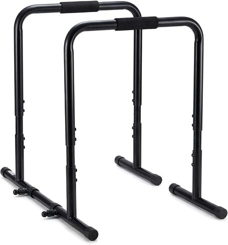 OLIXIS Dip Bar, Adjustable Heavy Duty Dip Station with Soft Foam Handles | Stabilizer Parallel Parallette Bar Fitness Equipment for Home, Gym, Patio, Office in Kuwait