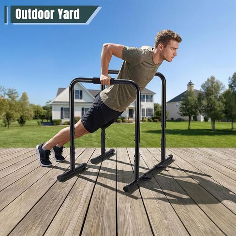 OLIXIS Dip Bar, Adjustable Heavy Duty Dip Station with Soft Foam Handles | Stabilizer Parallel Parallette Bar Fitness Equipment for Home, Gym, Patio, Office in Kuwait