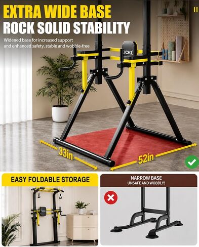 Foldable Pull Up Bar Free Standing, Upgraded Free Standing Pull Up Bar Station, Multi-function Power Tower Dip Bar, Assistance Bands Home Gym Strength Training Equipment in Kuwait
