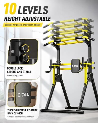 Foldable Pull Up Bar Free Standing, Upgraded Free Standing Pull Up Bar Station, Multi-function Power Tower Dip Bar, Assistance Bands Home Gym Strength Training Equipment in Kuwait
