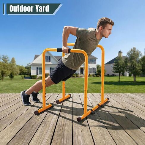 OLIXIS Dip Bar, Adjustable Heavy Duty Dip Station with Soft Foam Handles | Stabilizer Parallel Parallette Bar Fitness Equipment for Home, Gym, Patio, Office in Kuwait