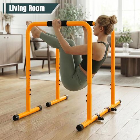 OLIXIS Dip Bar, Adjustable Heavy Duty Dip Station with Soft Foam Handles | Stabilizer Parallel Parallette Bar Fitness Equipment for Home, Gym, Patio, Office in Kuwait