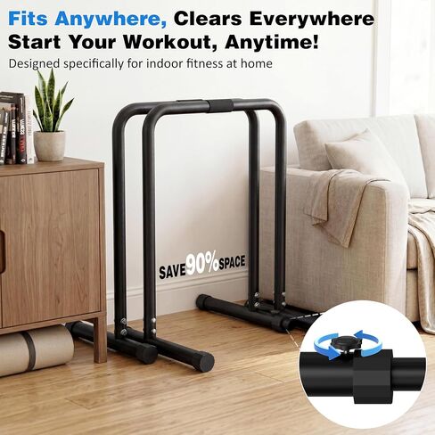 ALTLER Adjustable Dip Bar Station – Heavy-Duty Strength Training Dip Stands with 4-Position Height Adjustment, Wide Base Stability & Multi-Grip Bars for Push-Ups, Dips, L-Sits, and Bodyweight Fitness in Kuwait