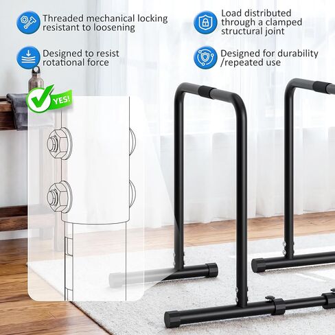 ALTLER Adjustable Dip Bar Station – Heavy-Duty Strength Training Dip Stands with 4-Position Height Adjustment, Wide Base Stability & Multi-Grip Bars for Push-Ups, Dips, L-Sits, and Bodyweight Fitness in Kuwait