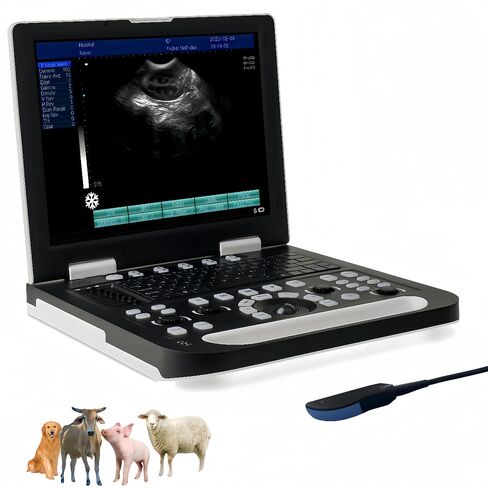 جهاز الموجات فوق الصوتية البيطرية المحمول N50، ماسح ضوئي لحمل الماشية بشاشة LCD عالية الدقة مقاس 15 بوصة للخنازير والأغنام والماعز والكلاب، ونظام كشف الحمل البيطري (مسبار محدب) in Kuwait