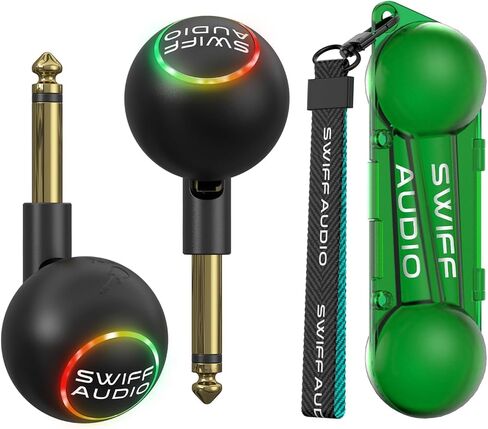 SWIFF Audio WT09 Wireless Guitar System - 2.4GHz Guitar Transmitter Receiver with Smart Auto Pairing During 6 Channels, <4ms Latency, 100ft Range, High-Impedance Engine, RGB Indicator & Case in Kuwait