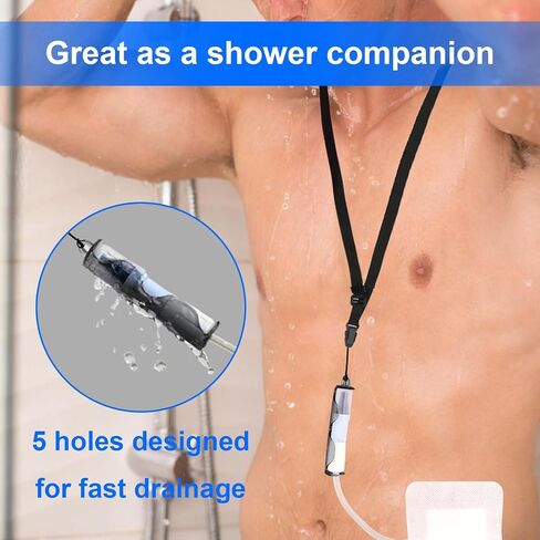 Peritoneal Dialysis Catheter Holder for Baxter - 2 Adjustable Neck Ties, Secure Fixation, Quick-Drying Accessory - Suitable for Most Users in Kuwait