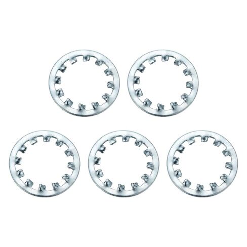 uxcell 5Pcs 7/8 Internal Tooth Lock Washer, Zinc-Plated Carbon Steel Multi-Tooth Star Washer Locking Fastener, Silver Tone in Kuwait