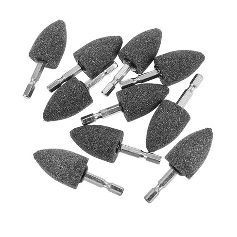 SHERCHPRY 10pcs 25mm Conical Rotary Grinding Stone with Hex Shank for Drill, Rotary Tool Polishing and Sharpening Bits, Abrasive Grinding Wheels for Home Crafting Repair and Maintenance in Kuwait