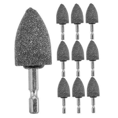 minkissy 10pcs 25mm Cone Shaped Hex Shank Grinding Bits for Drill – Rotary Tool Polishing and Stone Grinding Accessories for Home Repair and Craft Maintenance in Kuwait