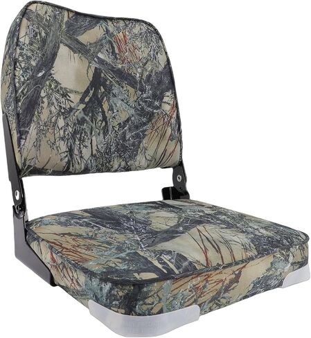 Luocute Folding Boat Seat, Low Back Padded Marine Grade Ethenyl Boat Chair with Aluminum Alloy Hinge and Tie Down Straps, for Canoe Pontoon Fishing in Saudi Arabia