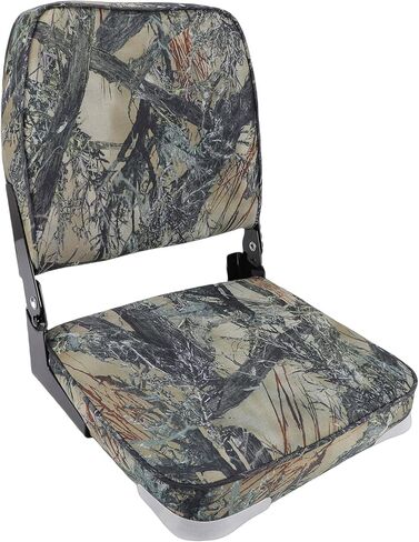 Luocute Folding Boat Seat, Low Back Padded Marine Grade Ethenyl Boat Chair with Aluminum Alloy Hinge and Tie Down Straps, for Canoe Pontoon Fishing in Saudi Arabia