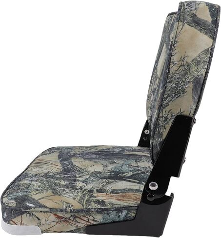 Luocute Folding Boat Seat, Low Back Padded Marine Grade Ethenyl Boat Chair with Aluminum Alloy Hinge and Tie Down Straps, for Canoe Pontoon Fishing in Saudi Arabia