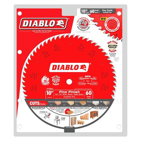 Diablo D1060X-12 10" x 60 Tooth Fine Finish Blade 12x in Kuwait