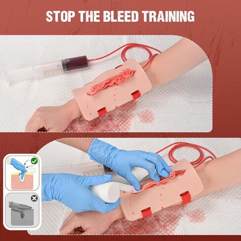 Wearable Bullet & Laceration Wound Packing Training Kit, Stop the Bleeding Training Kit for Wound Dressing Training in Kuwait