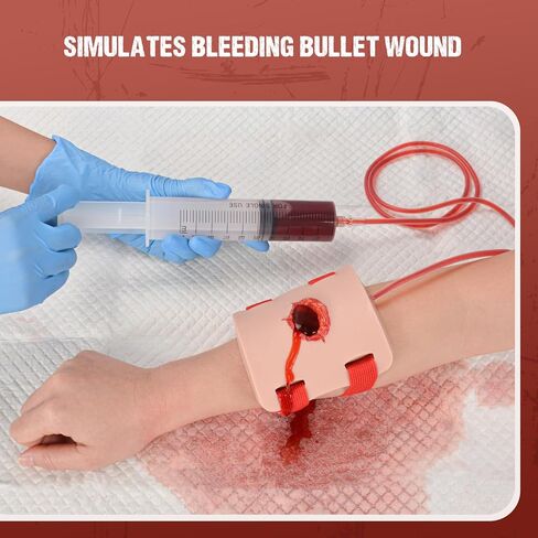 Wearable Bullet & Laceration Wound Packing Training Kit, Stop the Bleeding Training Kit for Wound Dressing Training in Kuwait
