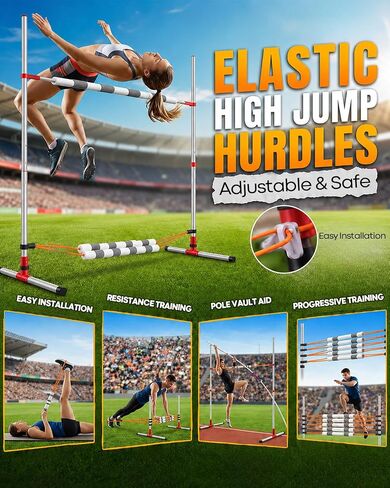 2 Pack High Jump Bungee Cord – 9.9Ft Long High Jump Training Equipment, Field Track Jumping Crossbars Accessories for Pole Vault and High Jump Practice, Track Meets, Home Gyms, Athlete Training in Saudi Arabia