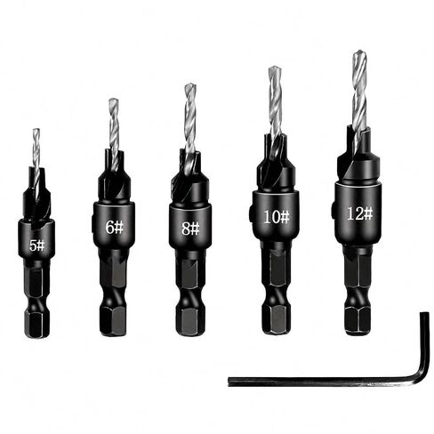 Set of 6 Countersink Drill Bits for Woodworking Hand Tools in Kuwait