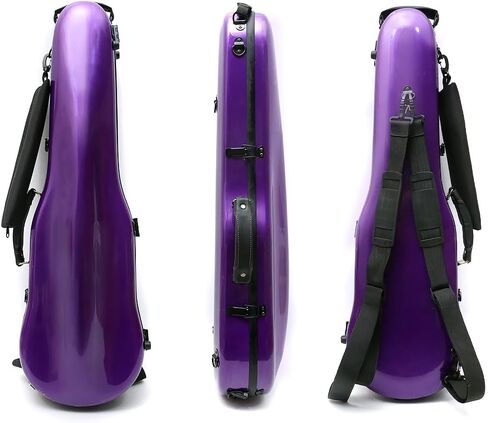 Vetimobato Dazzling Hard Shell Violin Case 4/4 Full Size Strong Light Flight Carbon Fiber Violin Box with Straps Travel Violin Case (Bronze) in Kuwait