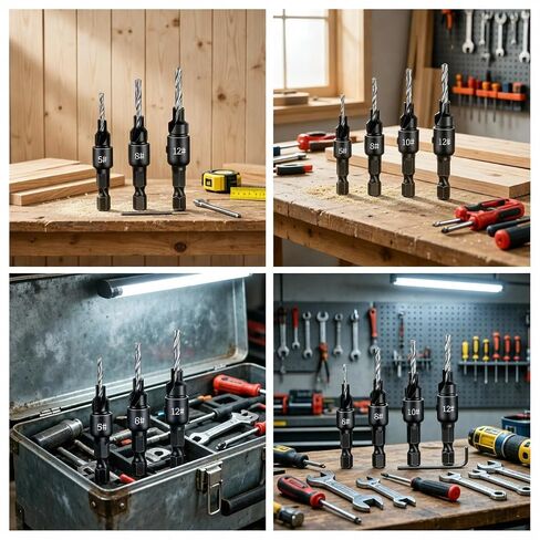 Set of 6 Countersink Drill Bits for Woodworking Hand Tools in Kuwait