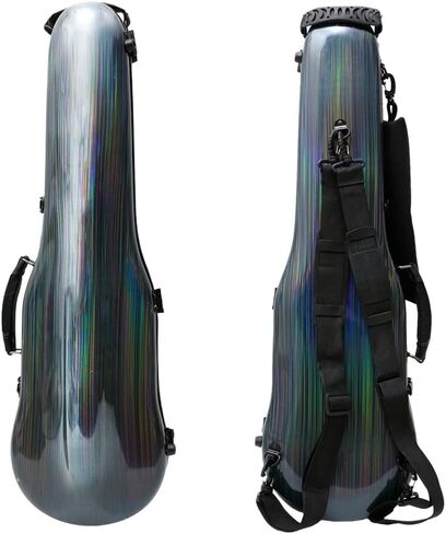 Vetimobato Dazzling Hard Shell Violin Case 4/4 Full Size Strong Light Flight Carbon Fiber Violin Box with Straps Travel Violin Case (Bronze) in Kuwait