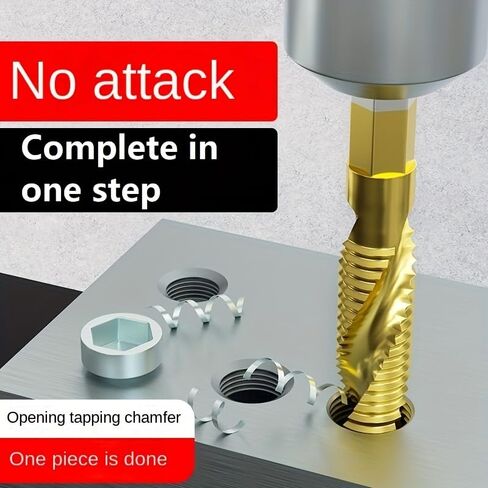6PCS Hex Shank Combination Drill and Tap Set, Spiral Thread Taper Composite Drilling Screw Tapping Tool Set Kit in Kuwait