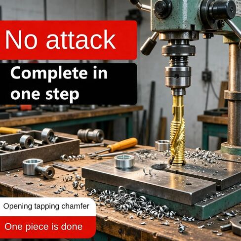 6PCS Hex Shank Combination Drill and Tap Set, Spiral Thread Taper Composite Drilling Screw Tapping Tool Set Kit in Kuwait