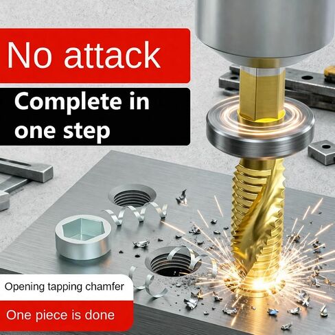 6PCS Hex Shank Combination Drill and Tap Set, Spiral Thread Taper Composite Drilling Screw Tapping Tool Set Kit in Kuwait