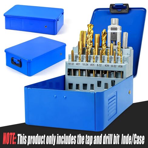 Tap and Drill Index/Case, Tap Drill Bit Index Box, Empty Metal Case for #6-32 - 1/2"-13 UNC (9 Sizes) in Kuwait