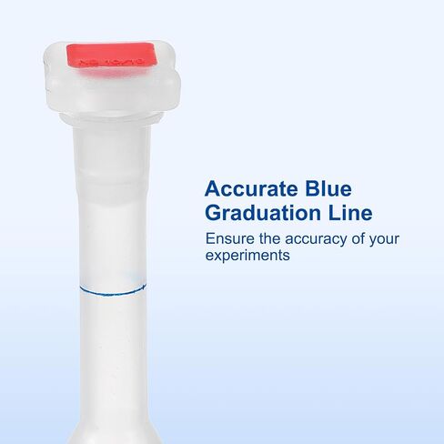 PATIKIL 3Pcs Volumetric Flask, 25ml, 50ml, 100ml Polypropylene Graduated Volumetric Measuring Flask with Red Plug Cap Tolerance 0.3ml for Laboratory Science Experiment, Clear in Kuwait