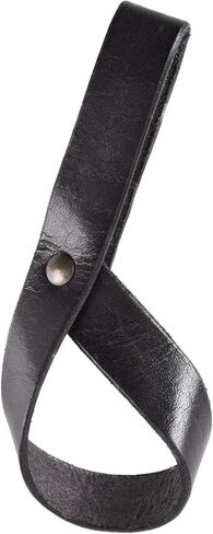 Ulfberth Simple Leather Drinking Horn Holder – Belt Loop for 7oz to 14oz Drinking Horns in Black or Brown in Kuwait