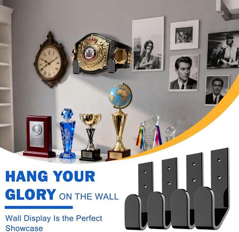 Wrestling Championship Belt Display Holder - Horizontal Wall Mount for Boxing & Martial Arts Belts, Title Belts Organizer Holder for Wall, WWE-Style Title Hanger in Kuwait