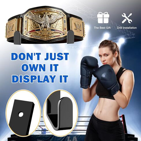 Wrestling Championship Belt Display Holder - Horizontal Wall Mount for Boxing & Martial Arts Belts, Title Belts Organizer Holder for Wall, WWE-Style Title Hanger in Kuwait