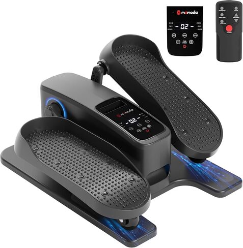 MOMODA Under Desk Elliptical Machine, 2 in 1 Electric Seated Pedal Exerciser with 12 Adjustable for Senior & Home & Office, Forward & Reverse, Manual & Auto in Kuwait
