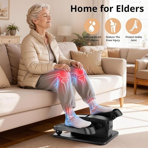 MOMODA Under Desk Elliptical Machine, 2 in 1 Electric Seated Pedal Exerciser with 12 Adjustable for Senior & Home & Office, Forward & Reverse, Manual & Auto in Kuwait