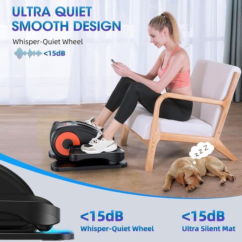 GUGTTR Under Desk Elliptical Machine, Electric Seated Pedal Exerciser, Leg Exerciser for Seniors Fully Assembled with 12-Speeds & Remote Control, Portable Quiet Elliptical Machine for Home Office in Kuwait