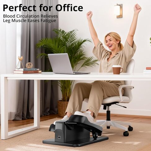 MOMODA Under Desk Elliptical Machine, 2 in 1 Electric Seated Pedal Exerciser with 12 Adjustable for Senior & Home & Office, Forward & Reverse, Manual & Auto in Kuwait