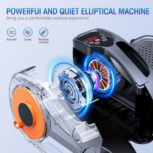GUGTTR Under Desk Elliptical Machine, Electric Seated Pedal Exerciser, Leg Exerciser for Seniors Fully Assembled with 12-Speeds & Remote Control, Portable Quiet Elliptical Machine for Home Office in Kuwait