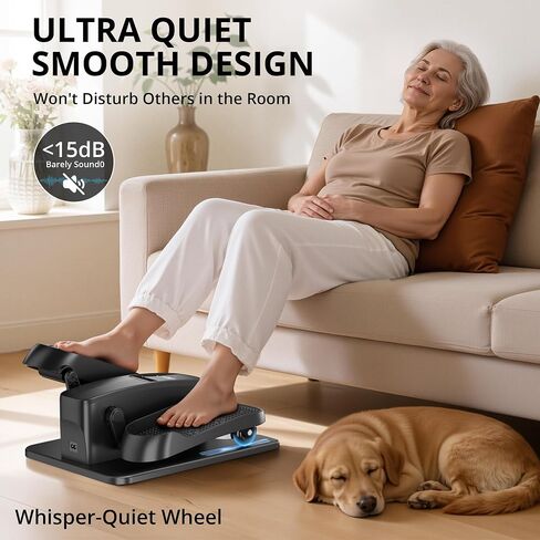 MOMODA Under Desk Elliptical Machine, 2 in 1 Electric Seated Pedal Exerciser with 12 Adjustable for Senior & Home & Office, Forward & Reverse, Manual & Auto in Kuwait