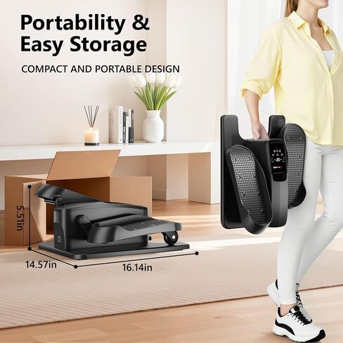 MOMODA Under Desk Elliptical Machine, 2 in 1 Electric Seated Pedal Exerciser with 12 Adjustable for Senior & Home & Office, Forward & Reverse, Manual & Auto in Kuwait