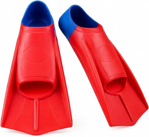 Kids Swim Fins for Children, Short Training Flippers for Boys & Girls Beginners, Easy-On Comfortable Fit, Non-Slip Swim Training Fins for Pool & Lap Swimming in Kuwait