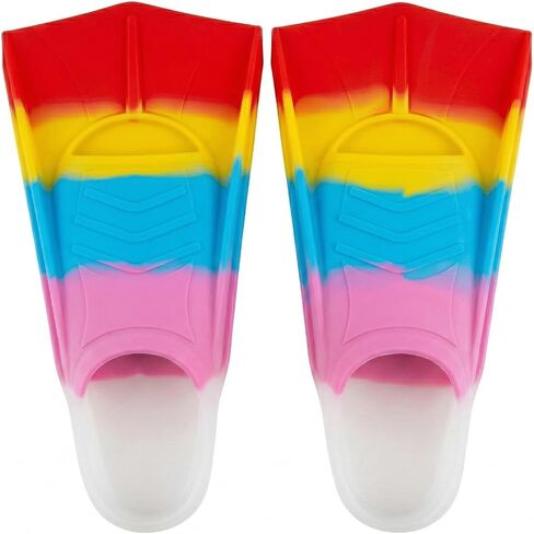 Kids Swim Fins for Children, Short Training Flippers for Boys & Girls Beginners, Easy-On Comfortable Fit, Non-Slip Swim Training Fins for Pool & Lap Swimming in Kuwait