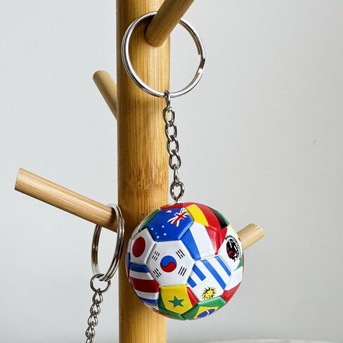 6pcs National Flags Football Keychain, World Cup Soccer Ball Key Chain, Sports Souvenir Carnival Reward Keychains Soccer Ball Hanging for Cars Party gifts Sports Ball Keychain in Kuwait