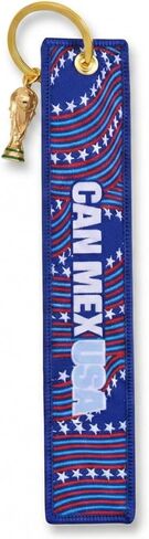 Official FIFA World Cup 2026 Collector’s Keychain - "CAN·MEX·USA" Tri-Nation Host Edition - 6.2" Premium Embroidered Fabric Keyring with Mini 3D Trophy Replica - Souvenir for Backpacks & Luggage in Saudi Arabia