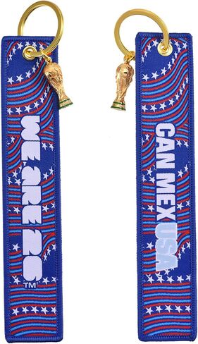 Official FIFA World Cup 2026 Collector’s Keychain - "CAN·MEX·USA" Tri-Nation Host Edition - 6.2" Premium Embroidered Fabric Keyring with Mini 3D Trophy Replica - Souvenir for Backpacks & Luggage in Saudi Arabia